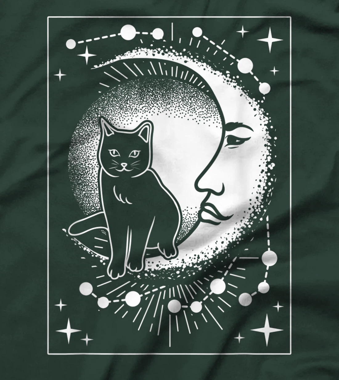 Scary Cat and Moon - Tarot Card T-Shirt, Women T-Shirt