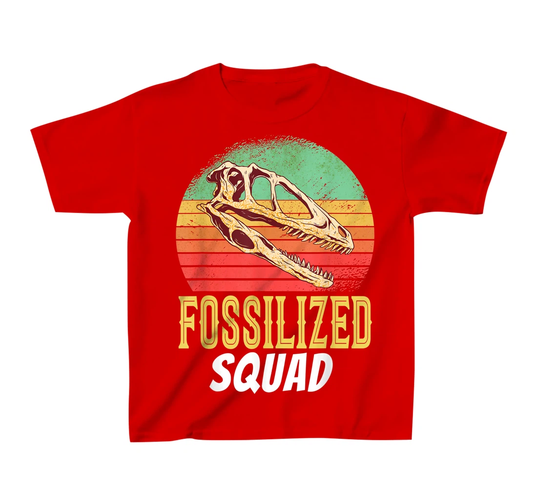 Fossilized Squad Science Teacher Team Back To Crush School T-Shirt, Kid T-Shirt and Women T-Shirt