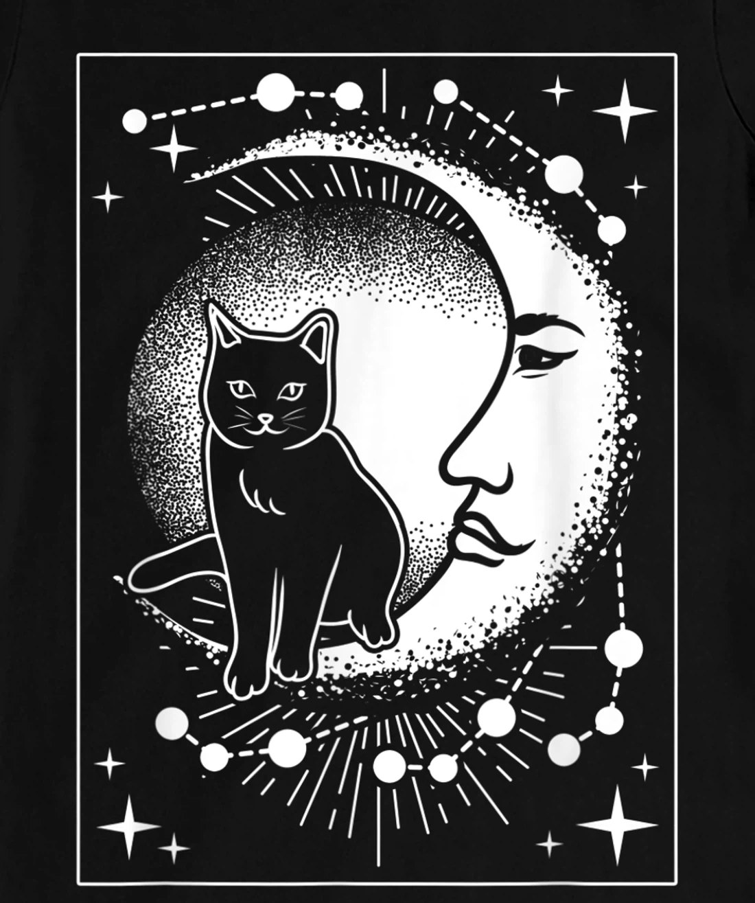 Scary Cat and Moon - Tarot Card T-Shirt, Women T-Shirt