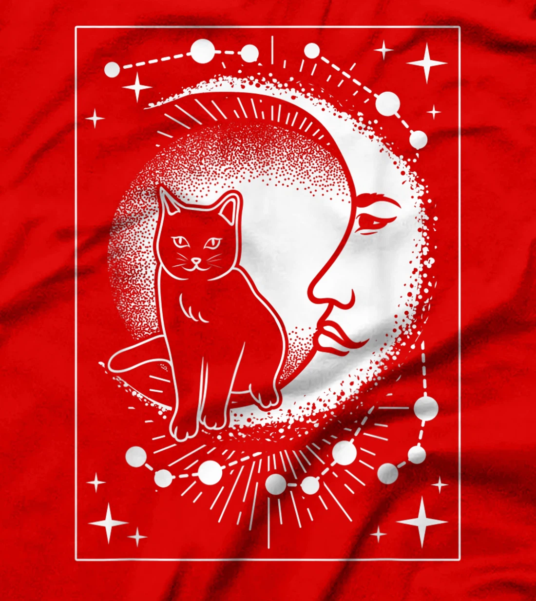 Scary Cat and Moon - Tarot Card T-Shirt, Women T-Shirt