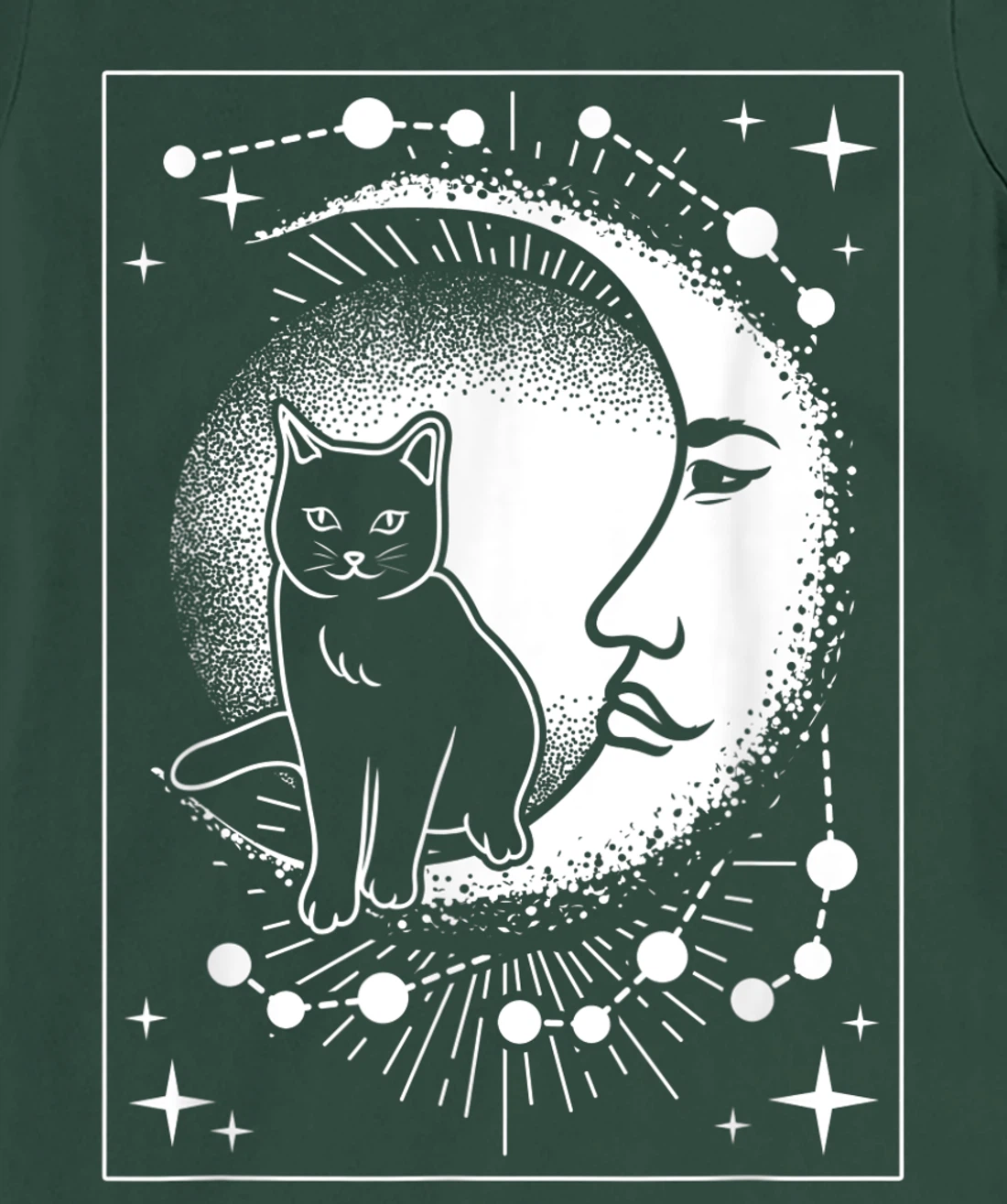 Scary Cat and Moon - Tarot Card T-Shirt, Women T-Shirt