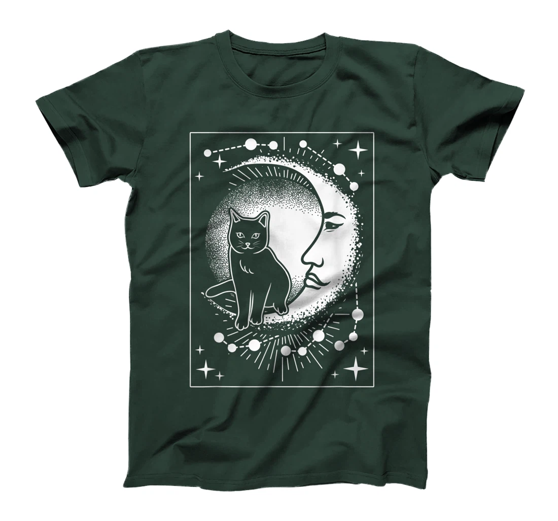 Scary Cat and Moon - Tarot Card T-Shirt, Women T-Shirt