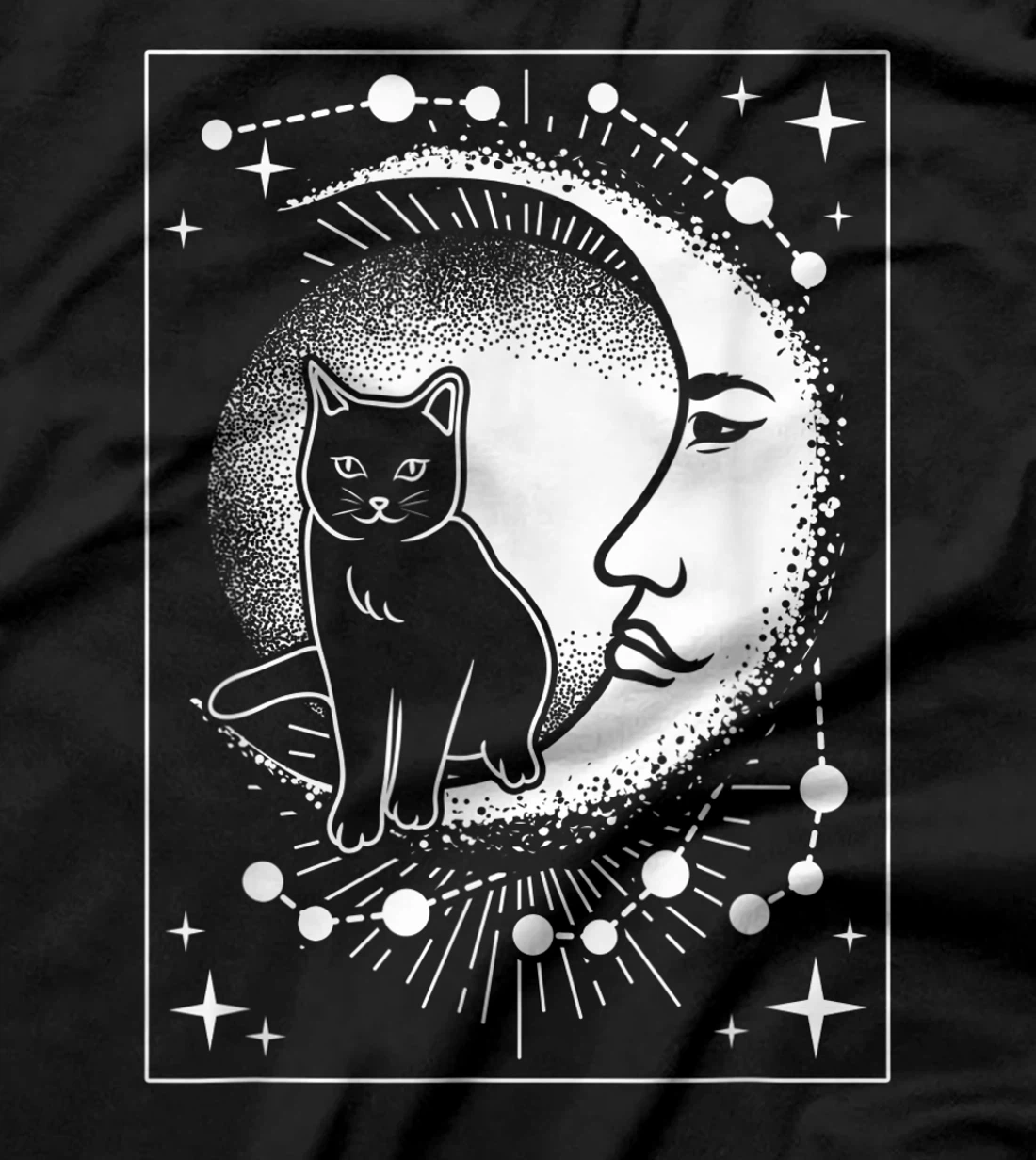 Scary Cat and Moon - Tarot Card T-Shirt, Women T-Shirt