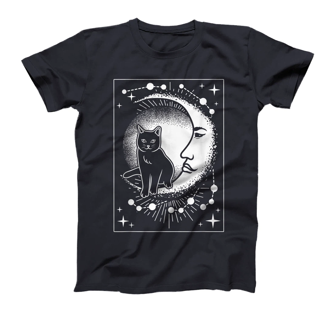 Scary Cat and Moon - Tarot Card T-Shirt, Women T-Shirt