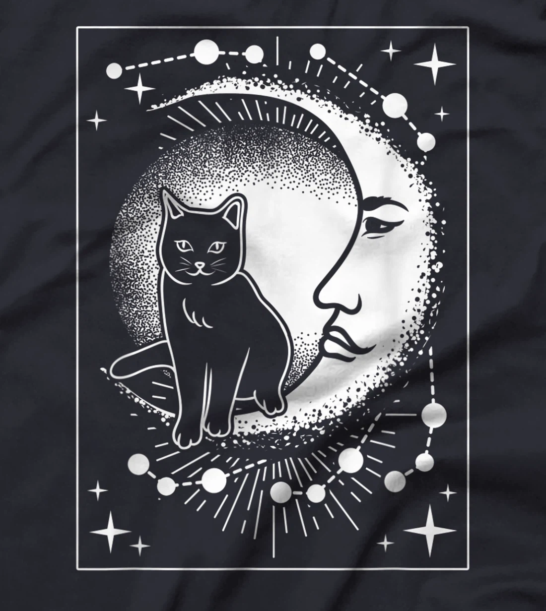 Scary Cat and Moon - Tarot Card T-Shirt, Women T-Shirt