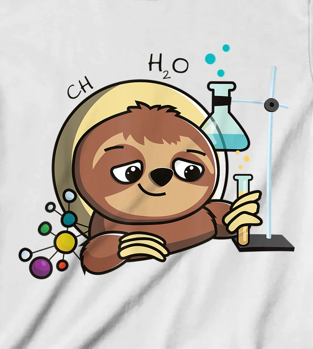 Womens Cute Chemistry Sloth Science Gift T-Shirt, Kid T-Shirt and Women T-Shirt