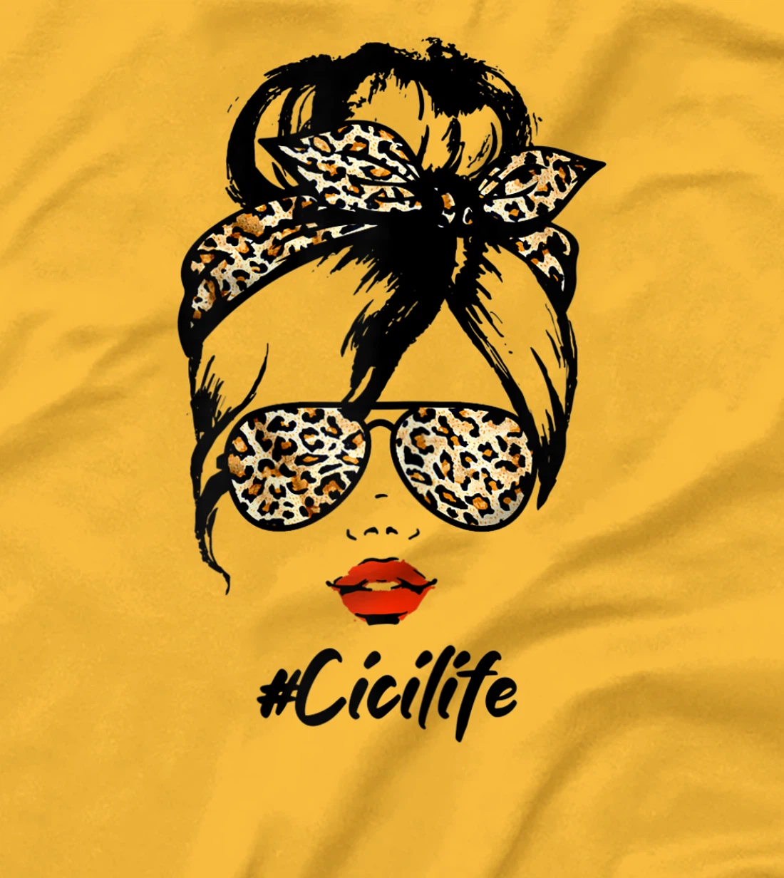 Womens Classy Cici Life With Leopard Pattern Shades #Cicilife T-Shirt, Women T-Shirt
