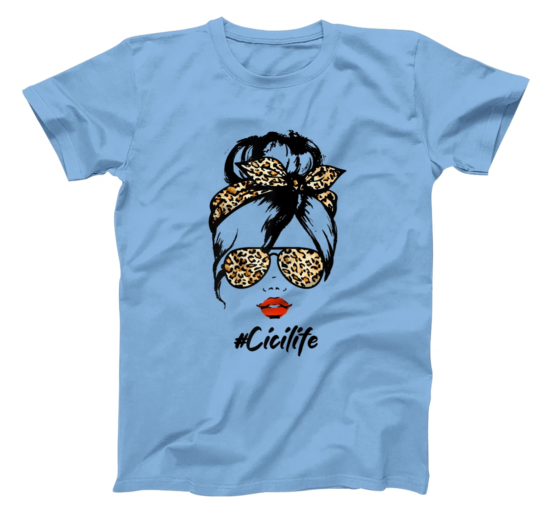 Womens Classy Cici Life With Leopard Pattern Shades #Cicilife T-Shirt, Women T-Shirt