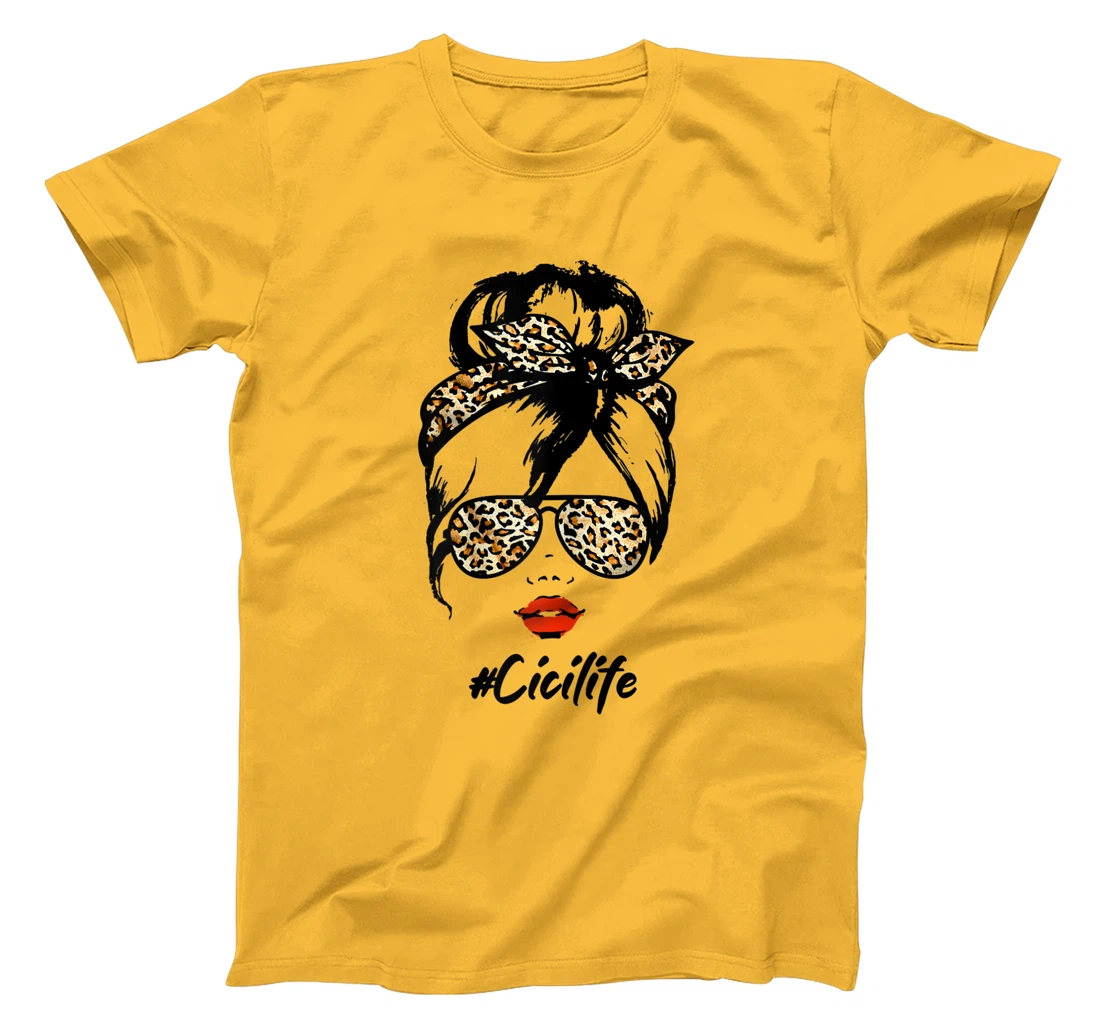 Womens Classy Cici Life With Leopard Pattern Shades #Cicilife T-Shirt, Women T-Shirt