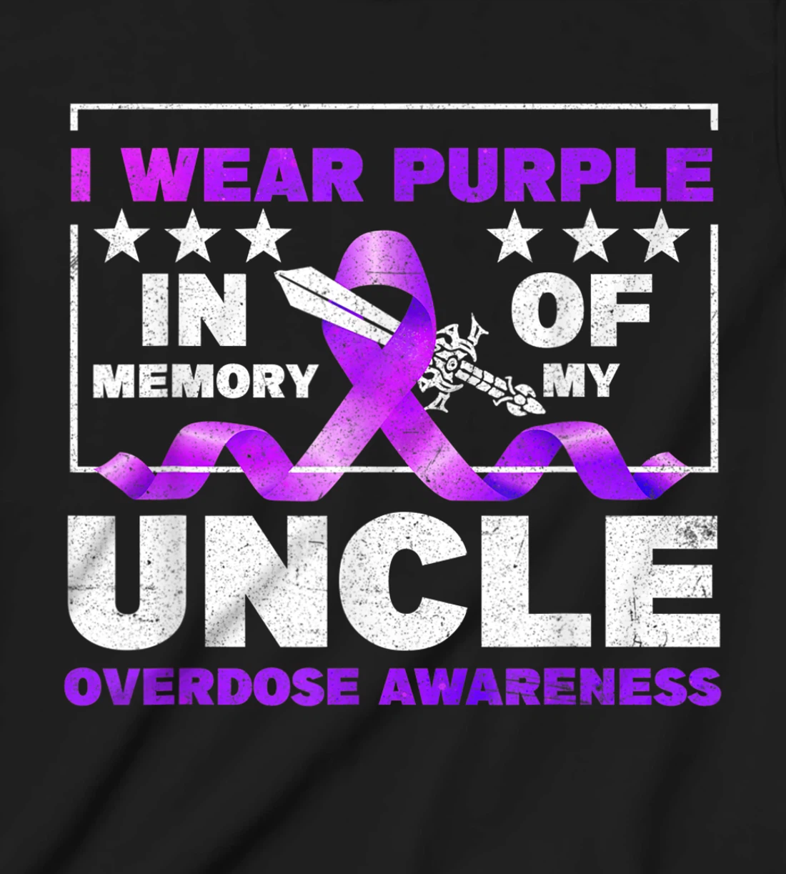 Ki Purple Ribbon Overdose Awareness Month Costume Uncle T-Shirt, Kid T-Shirt and Women T-Shirt