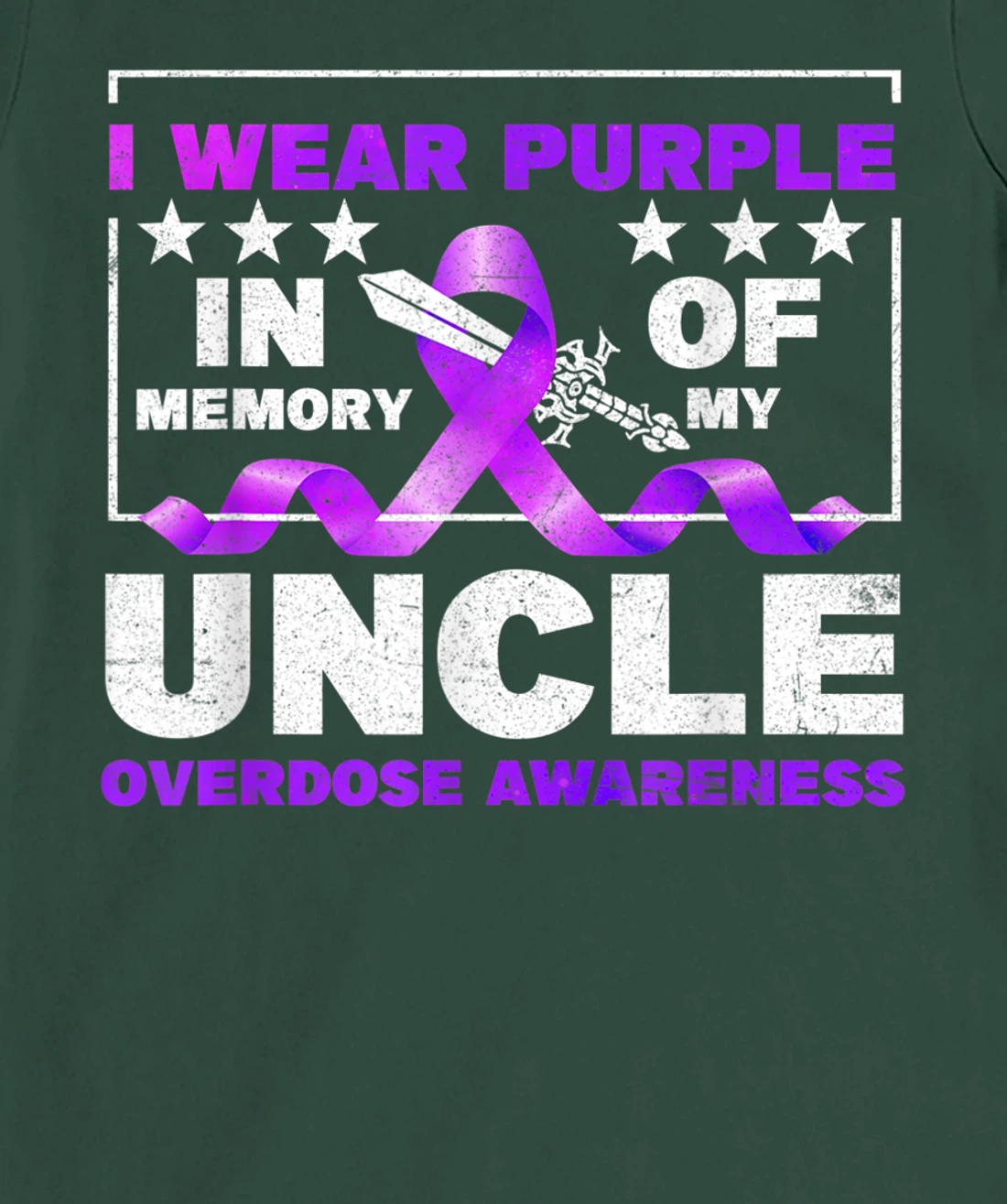 Ki Purple Ribbon Overdose Awareness Month Costume Uncle T-Shirt, Kid T-Shirt and Women T-Shirt