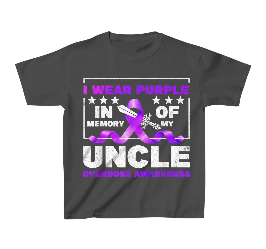 Ki Purple Ribbon Overdose Awareness Month Costume Uncle T-Shirt, Kid T-Shirt and Women T-Shirt