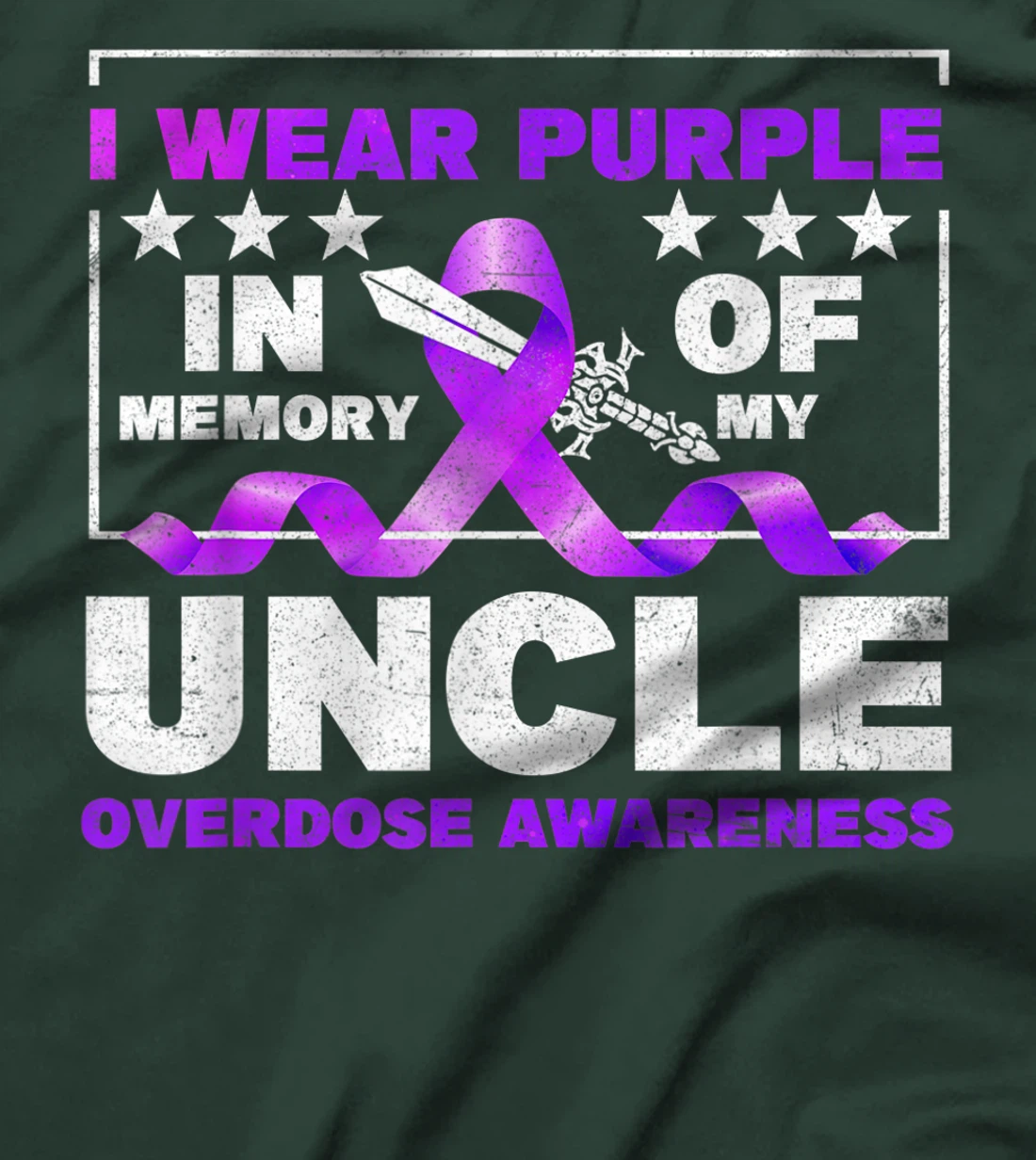 Ki Purple Ribbon Overdose Awareness Month Costume Uncle T-Shirt, Kid T-Shirt and Women T-Shirt
