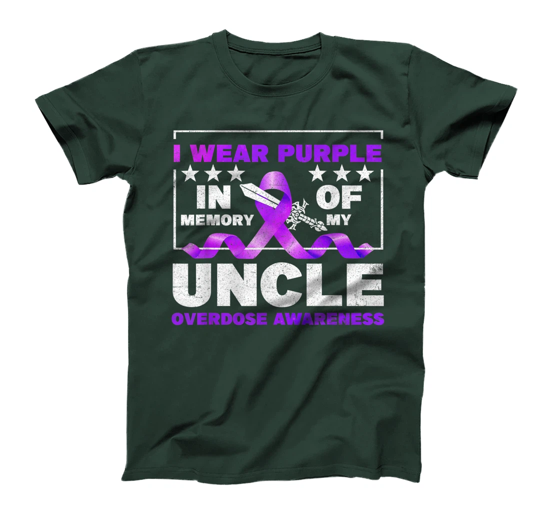 Ki Purple Ribbon Overdose Awareness Month Costume Uncle T-Shirt, Kid T-Shirt and Women T-Shirt