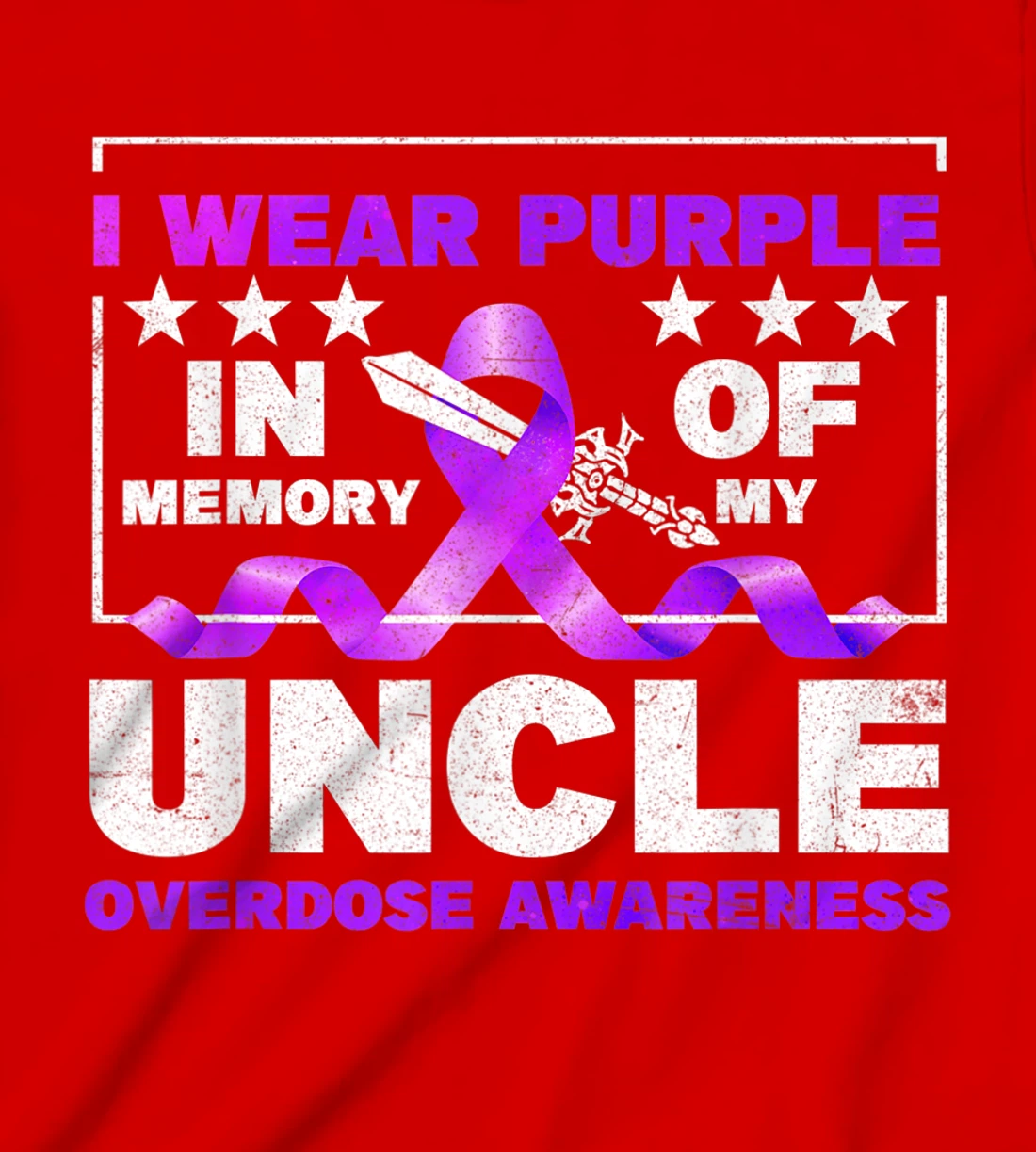 Ki Purple Ribbon Overdose Awareness Month Costume Uncle T-Shirt, Kid T-Shirt and Women T-Shirt