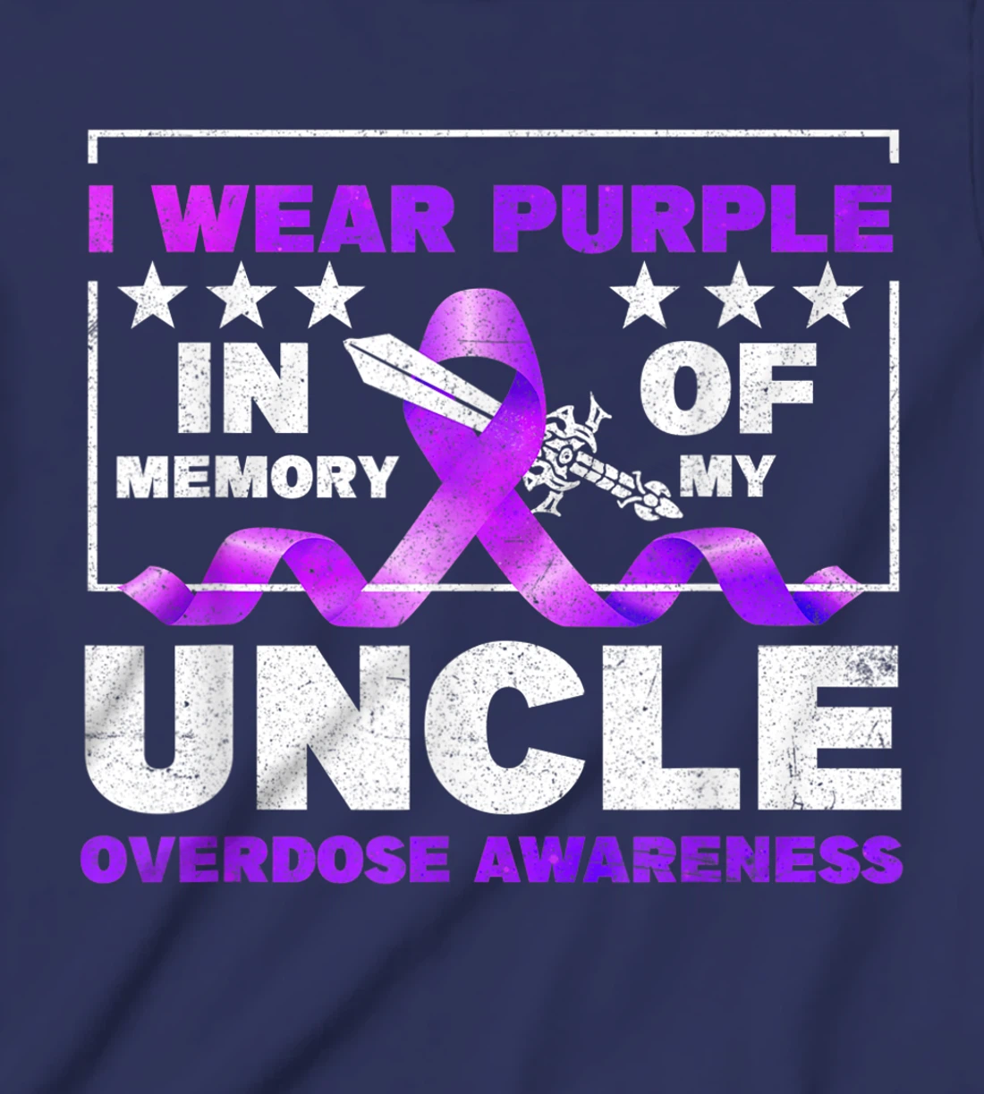 Ki Purple Ribbon Overdose Awareness Month Costume Uncle T-Shirt, Kid T-Shirt and Women T-Shirt