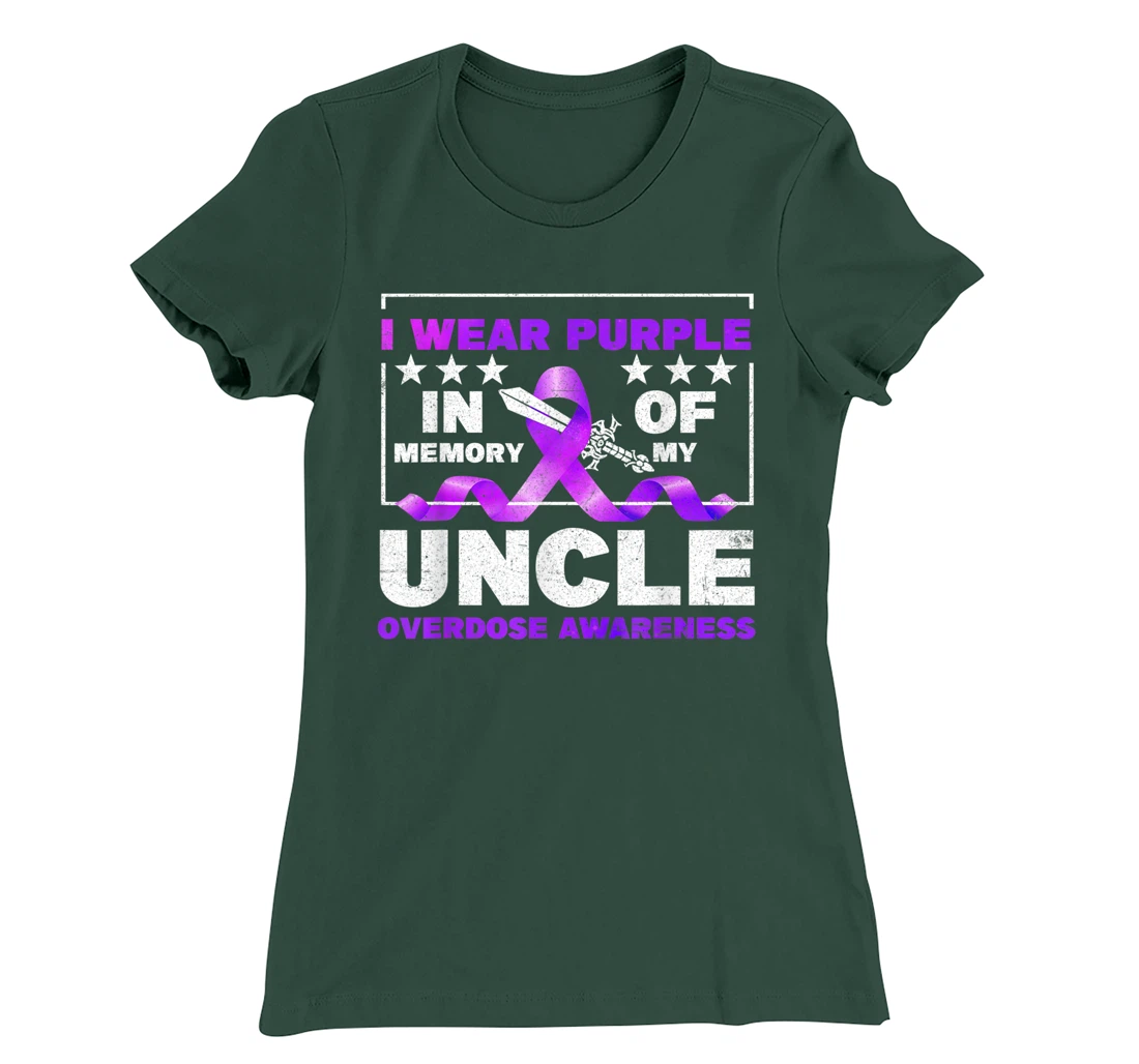 Ki Purple Ribbon Overdose Awareness Month Costume Uncle T-Shirt, Kid T-Shirt and Women T-Shirt