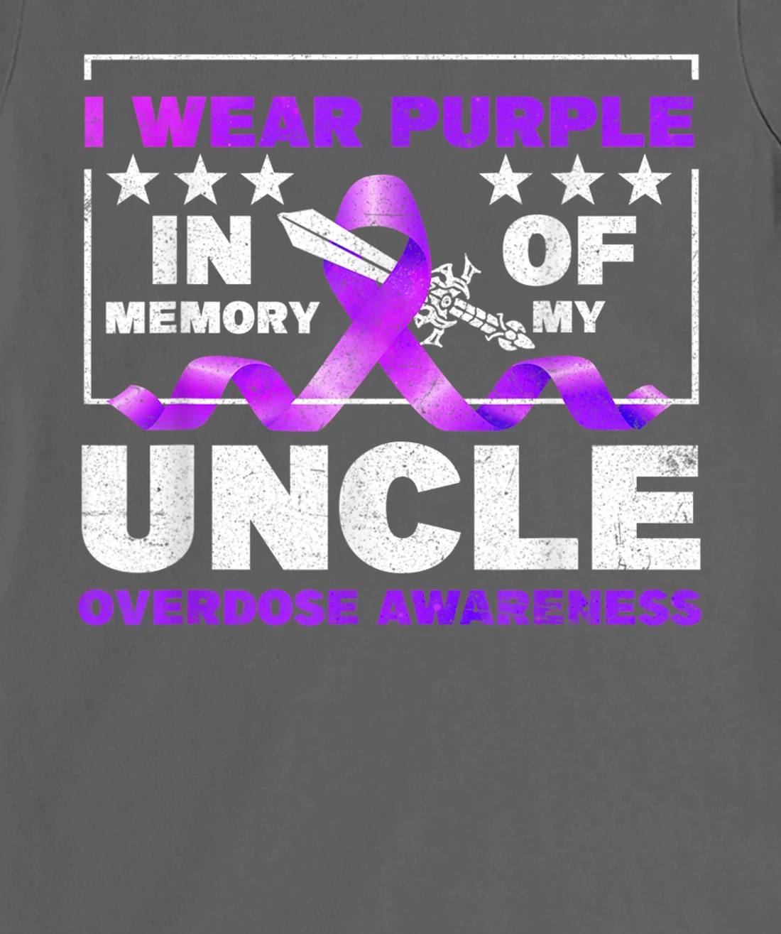 Ki Purple Ribbon Overdose Awareness Month Costume Uncle T-Shirt, Kid T-Shirt and Women T-Shirt