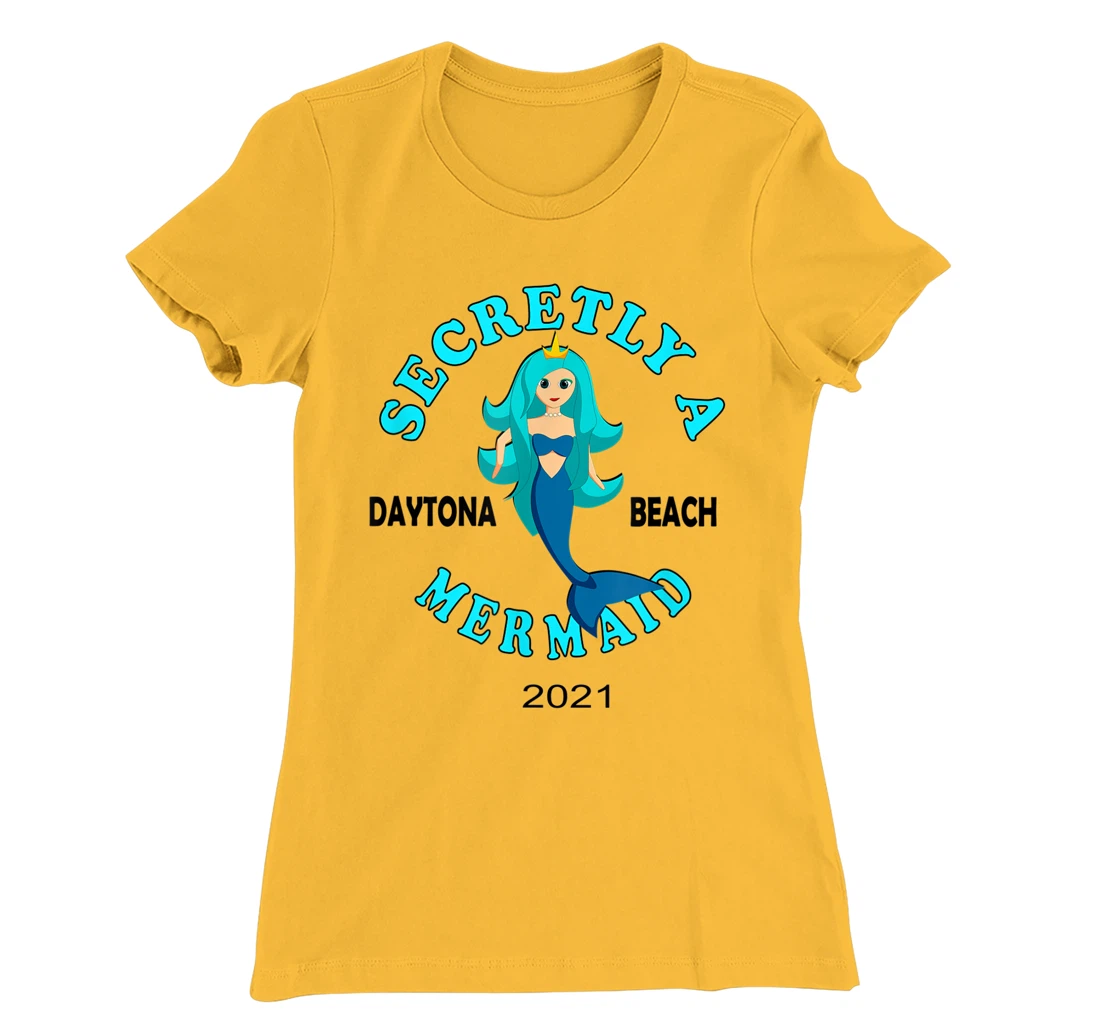 Womens Secretly A Mermaid Daytona Beach Family Vacation 2021 Girl T-Shirt, Kid T-Shirt and Women T-Shirt