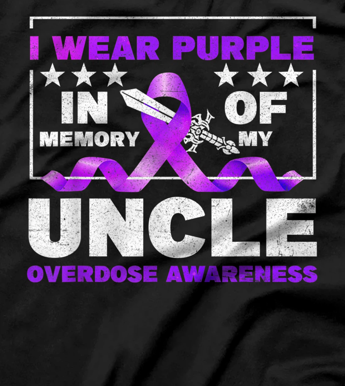 Ki Purple Ribbon Overdose Awareness Month Costume Uncle T-Shirt, Kid T-Shirt and Women T-Shirt