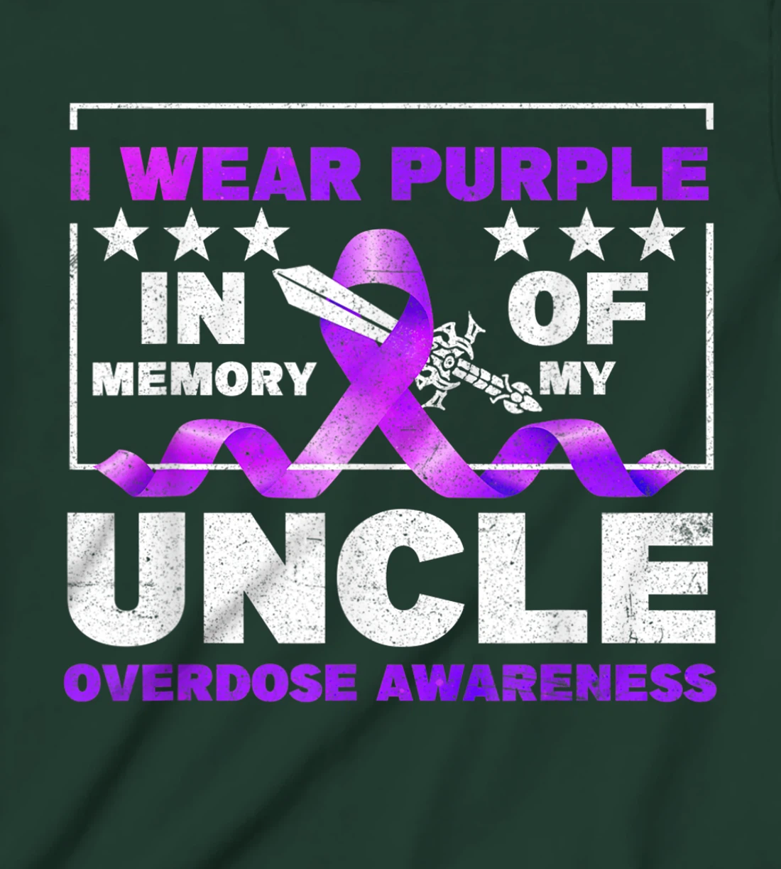 Ki Purple Ribbon Overdose Awareness Month Costume Uncle T-Shirt, Kid T-Shirt and Women T-Shirt