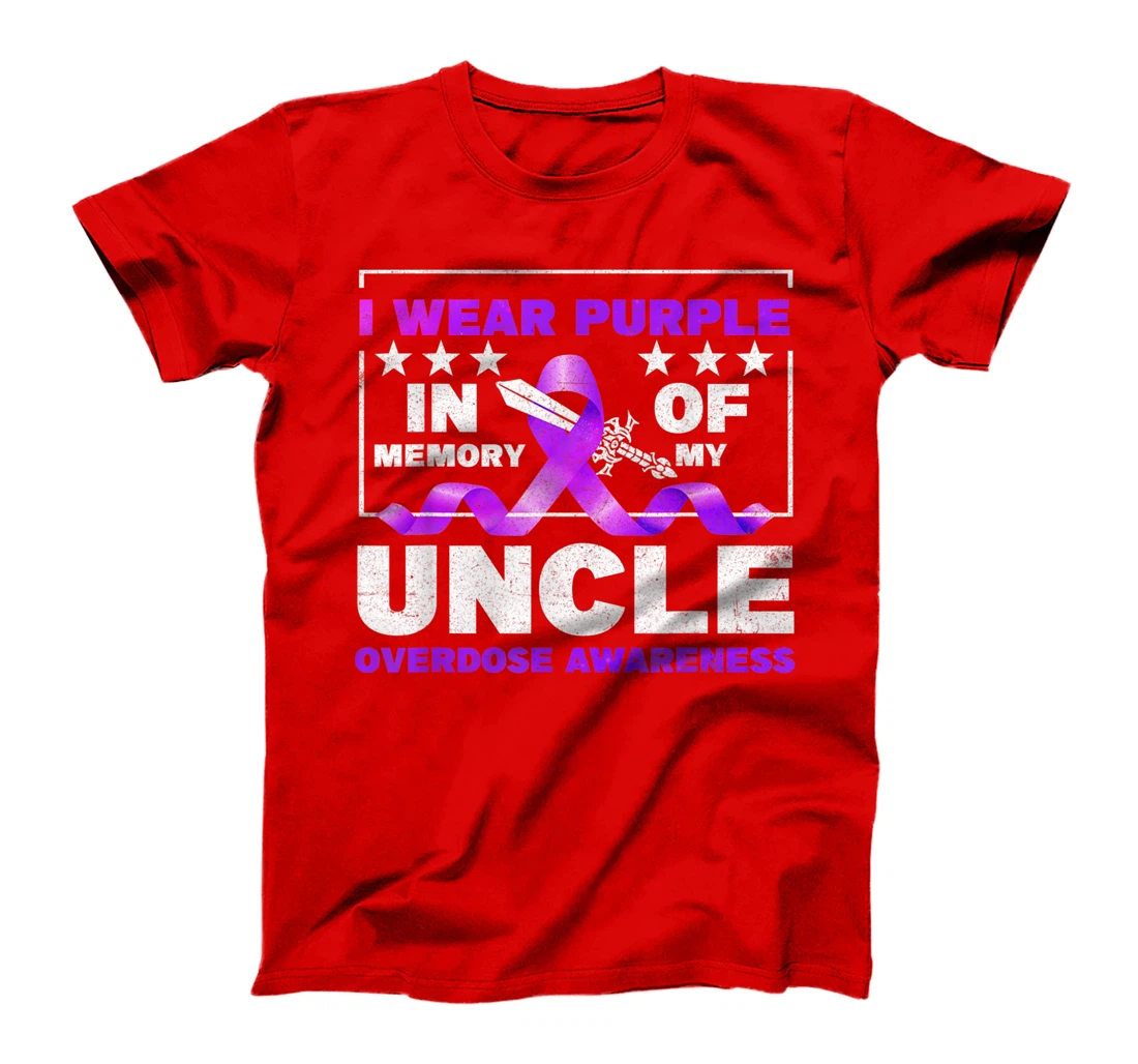 Ki Purple Ribbon Overdose Awareness Month Costume Uncle T-Shirt, Kid T-Shirt and Women T-Shirt