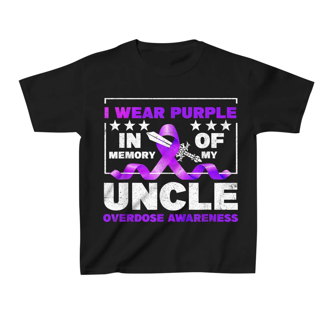 Ki Purple Ribbon Overdose Awareness Month Costume Uncle T-Shirt, Kid T-Shirt and Women T-Shirt