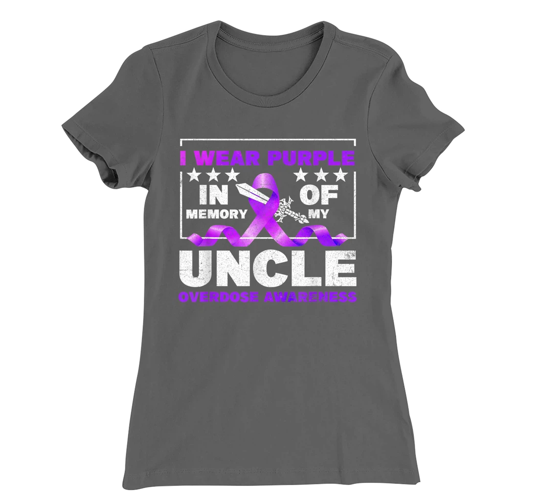 Ki Purple Ribbon Overdose Awareness Month Costume Uncle T-Shirt, Kid T-Shirt and Women T-Shirt