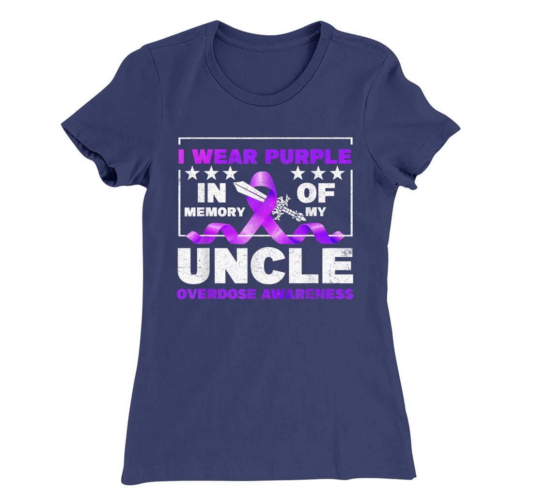 Ki Purple Ribbon Overdose Awareness Month Costume Uncle T-Shirt, Kid T-Shirt and Women T-Shirt