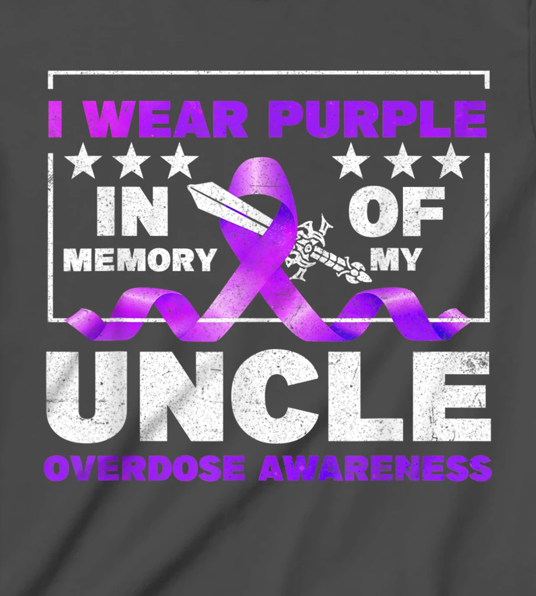 Ki Purple Ribbon Overdose Awareness Month Costume Uncle T-Shirt, Kid T-Shirt and Women T-Shirt