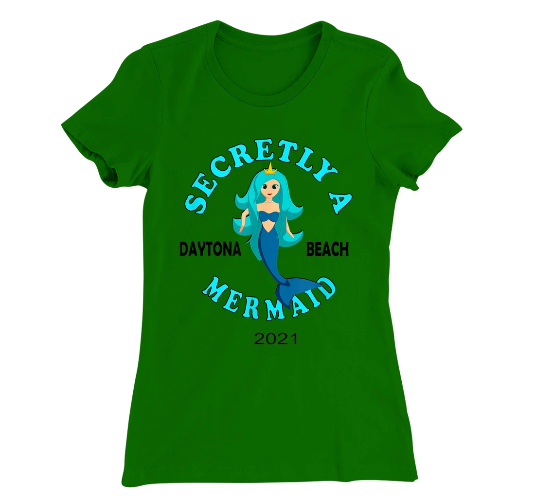 Womens Secretly A Mermaid Daytona Beach Family Vacation 2021 Girl T-Shirt, Kid T-Shirt and Women T-Shirt