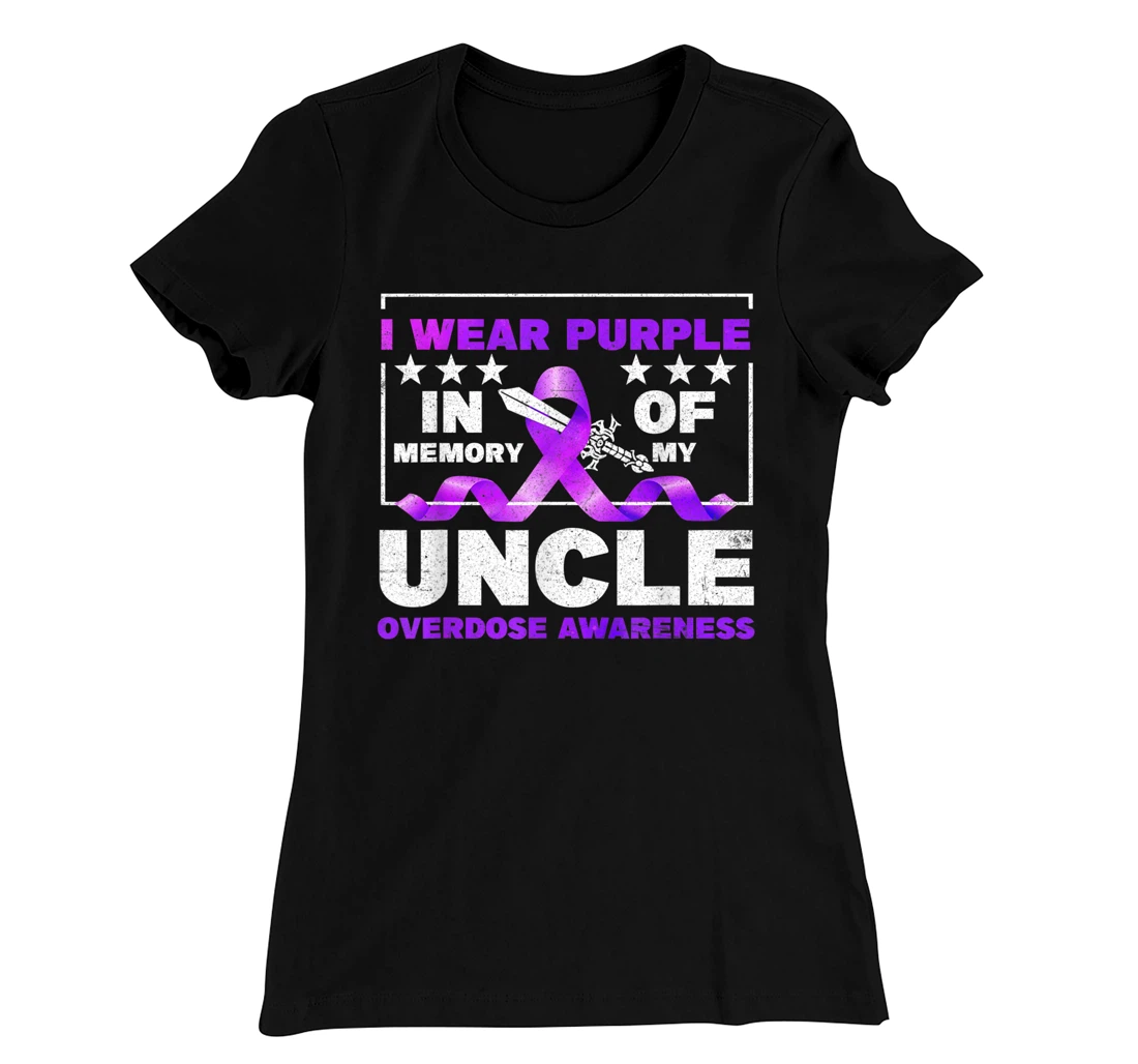 Ki Purple Ribbon Overdose Awareness Month Costume Uncle T-Shirt, Kid T-Shirt and Women T-Shirt
