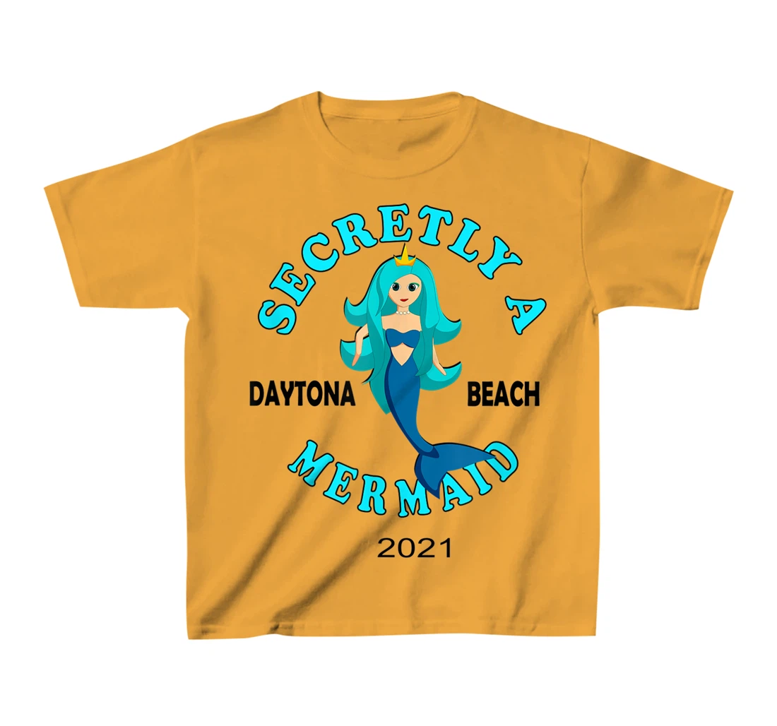 Womens Secretly A Mermaid Daytona Beach Family Vacation 2021 Girl T-Shirt, Kid T-Shirt and Women T-Shirt