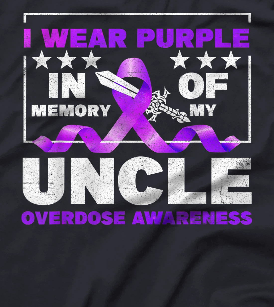 Ki Purple Ribbon Overdose Awareness Month Costume Uncle T-Shirt, Kid T-Shirt and Women T-Shirt
