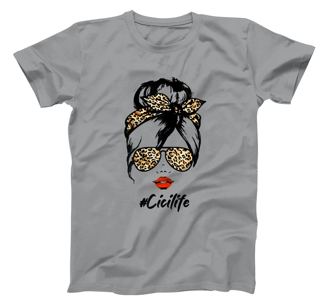 Womens Classy Cici Life With Leopard Pattern Shades #Cicilife T-Shirt, Women T-Shirt