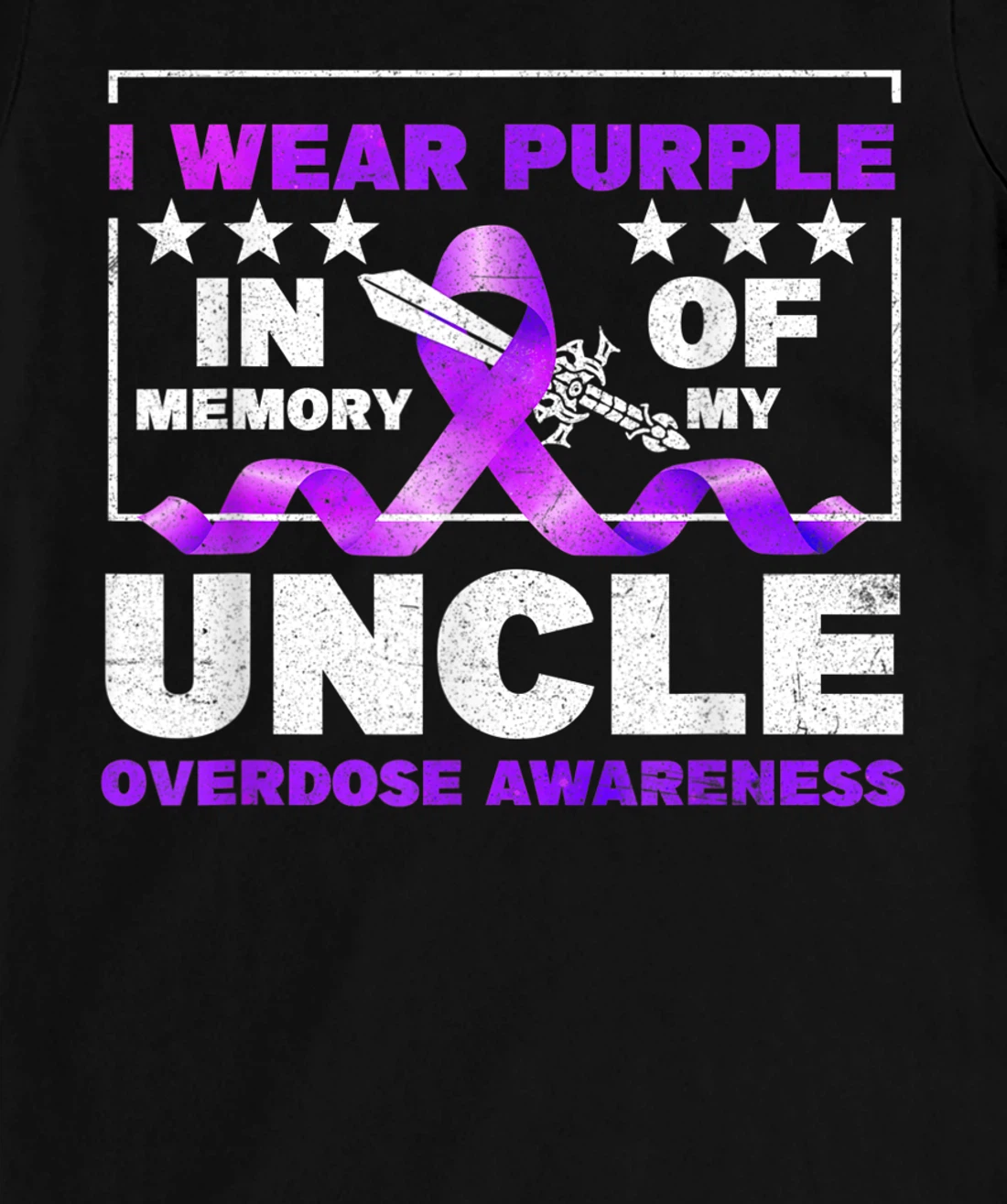 Ki Purple Ribbon Overdose Awareness Month Costume Uncle T-Shirt, Kid T-Shirt and Women T-Shirt