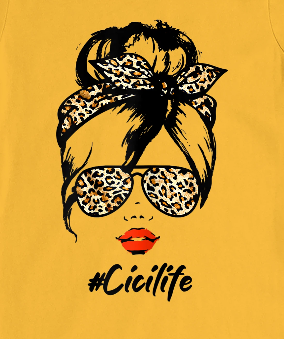 Womens Classy Cici Life With Leopard Pattern Shades #Cicilife T-Shirt, Women T-Shirt