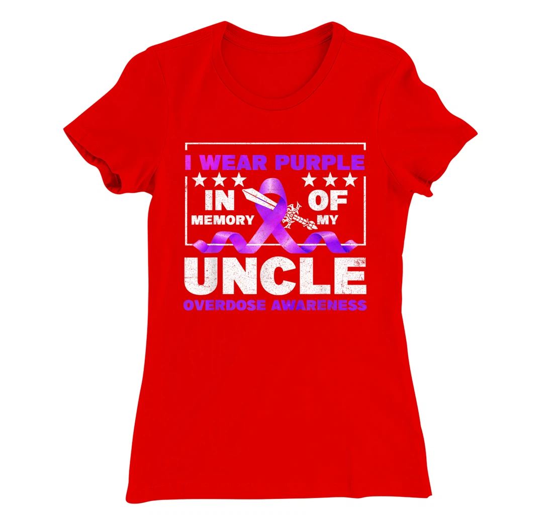 Ki Purple Ribbon Overdose Awareness Month Costume Uncle T-Shirt, Kid T-Shirt and Women T-Shirt
