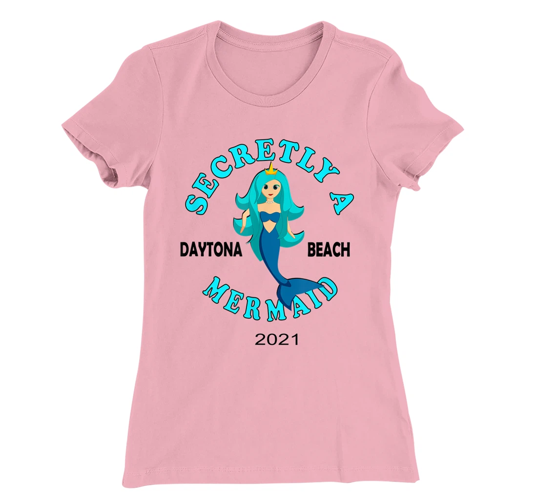 Womens Secretly A Mermaid Daytona Beach Family Vacation 2021 Girl T-Shirt, Kid T-Shirt and Women T-Shirt