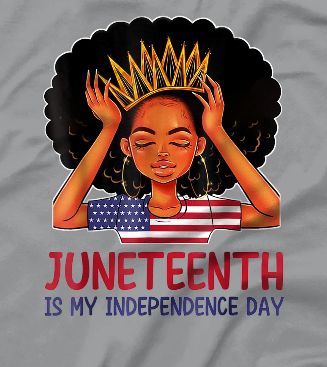 Womens Juneteenth is My Independence Day 4th July Black Afro Flag T-Shirt, Kid T-Shirt and Women T-Shirt