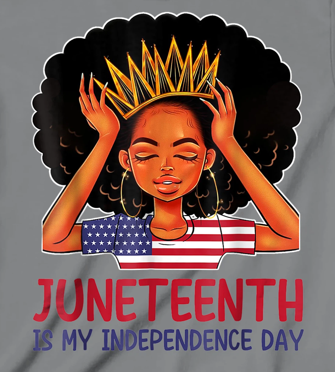 Womens Juneteenth is My Independence Day 4th July Black Afro Flag T-Shirt, Kid T-Shirt and Women T-Shirt