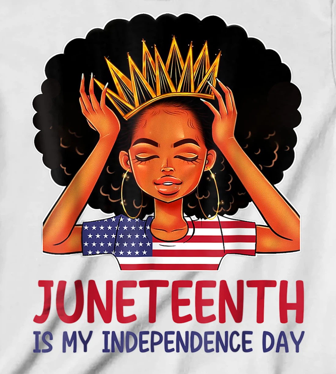 Womens Juneteenth is My Independence Day 4th July Black Afro Flag T-Shirt, Kid T-Shirt and Women T-Shirt