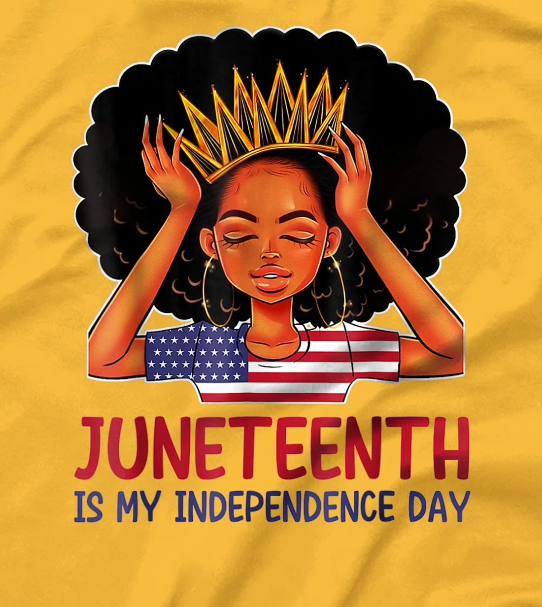 Womens Juneteenth is My Independence Day 4th July Black Afro Flag T-Shirt, Kid T-Shirt and Women T-Shirt