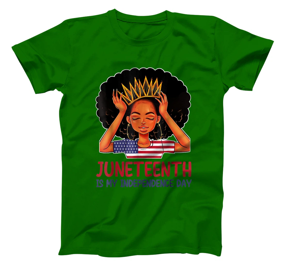 Womens Juneteenth is My Independence Day 4th July Black Afro Flag T-Shirt, Kid T-Shirt and Women T-Shirt
