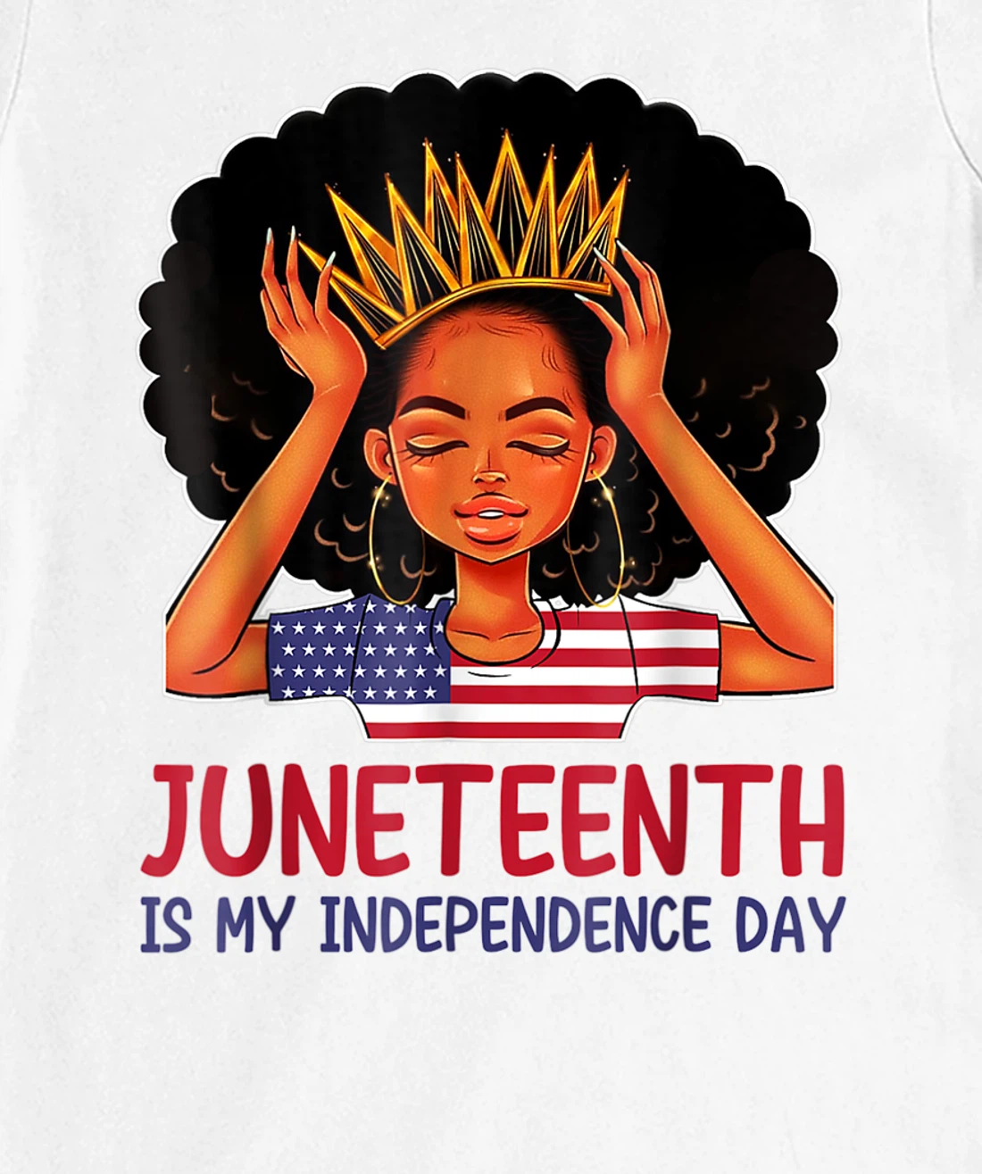 Womens Juneteenth is My Independence Day 4th July Black Afro Flag T-Shirt, Kid T-Shirt and Women T-Shirt