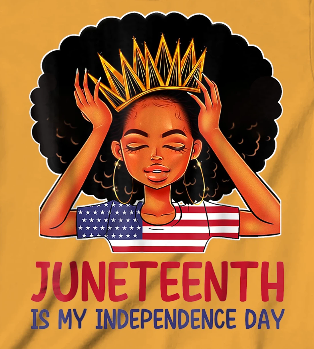 Womens Juneteenth is My Independence Day 4th July Black Afro Flag T-Shirt, Kid T-Shirt and Women T-Shirt
