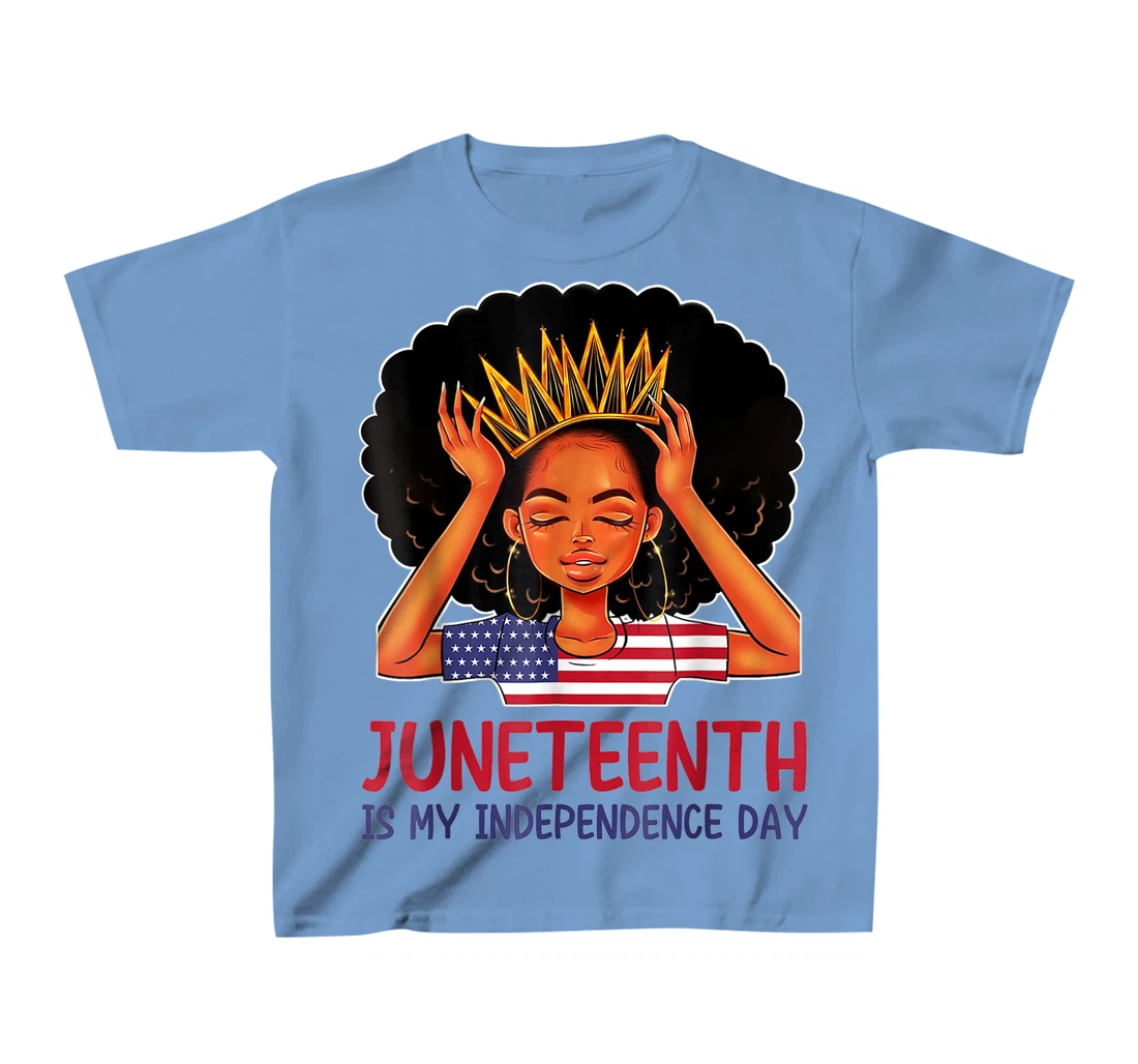 Womens Juneteenth is My Independence Day 4th July Black Afro Flag T-Shirt, Kid T-Shirt and Women T-Shirt