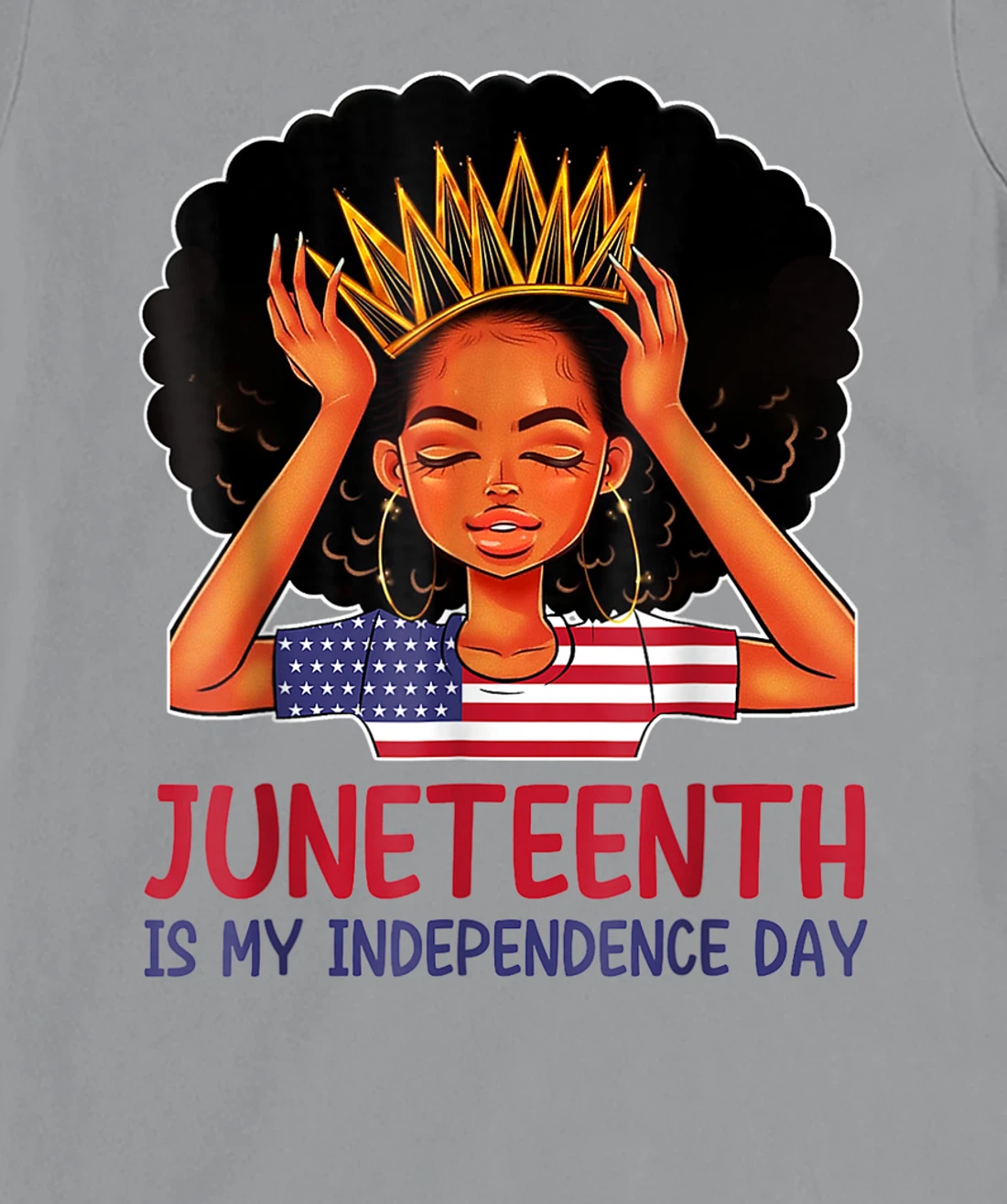 Womens Juneteenth is My Independence Day 4th July Black Afro Flag T-Shirt, Kid T-Shirt and Women T-Shirt