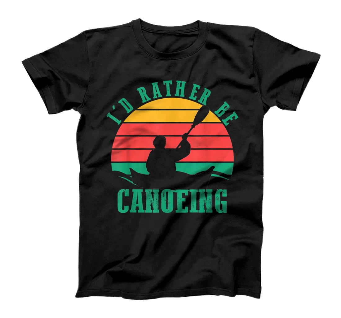 I'd Rather Be Canoeing Funny Retro Vintage Style Design T-Shirt, Women T-Shirt