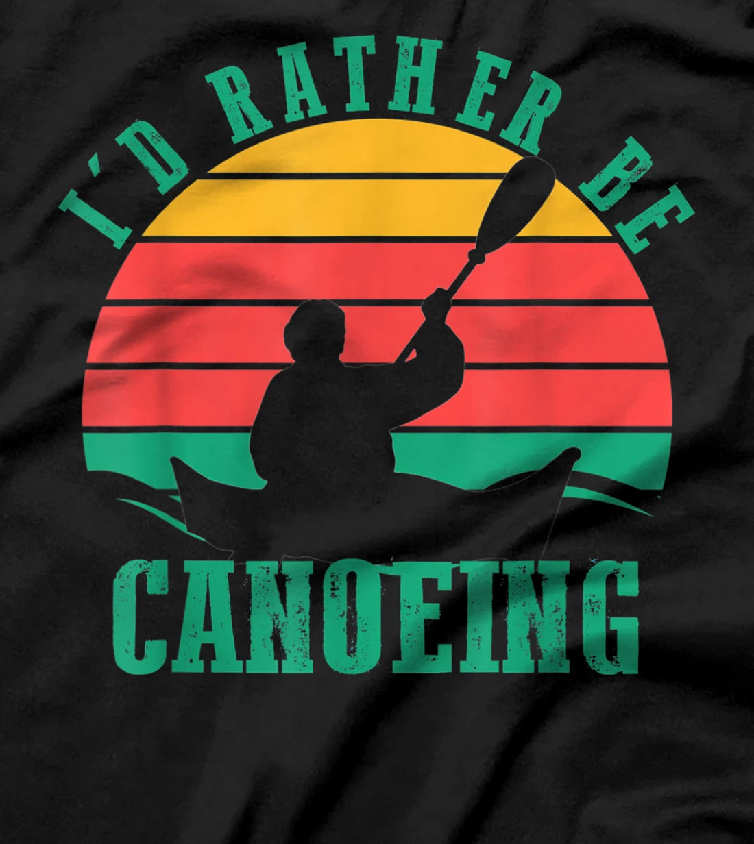 I'd Rather Be Canoeing Funny Retro Vintage Style Design T-Shirt, Women T-Shirt